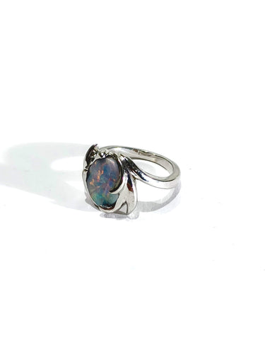 Bague 53 Bague or blanc et opale 58 Facettes