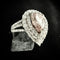 Bague 54 Bague or blanc sertie d'un diamant rose poire de 1,65 carat 58 Facettes