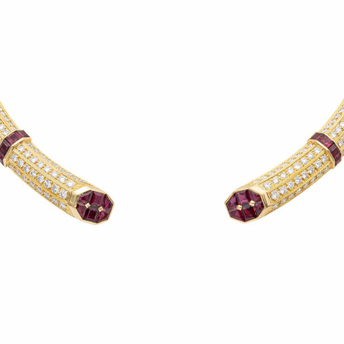 Collier Fred Collier Torque  Or jaune Diamant, Rubis 58 Facettes 2576876CN