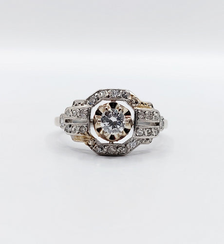 Bague 55 Bague tank Art déco en platine et diamant 0,25 carat (circa 1920) 58 Facettes A06508