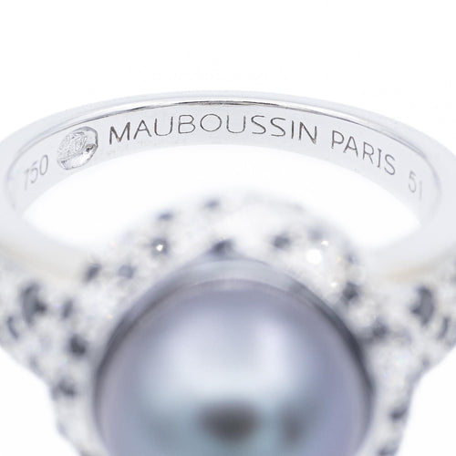 Bague 51 Mauboussin Bague Cocktail Caviar Mon Amour Or blanc Perle, Diamant 58 Facettes 2340392CN