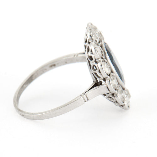 Bague 53.5 Bague Pompadour Saphir Art-Déco 58 Facettes