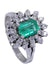 Ring 59 EMERALD AND DIAMOND POMPADOUR RING 58 Facettes 082781