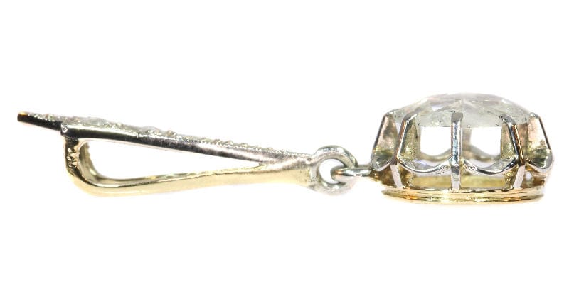 Pendentif Big Rose Cut Diamond Art Deco Pendant Belle Epoque 58 Facettes 17317-0278