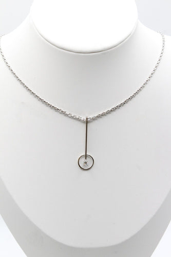 Pendentif Pendentif tige or blanc, diamant 58 Facettes 240645