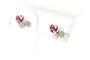 Boucles d'oreilles Boucles d'oreilles Contemporaines en or blanc serties de saphirs roses 58 Facettes B376