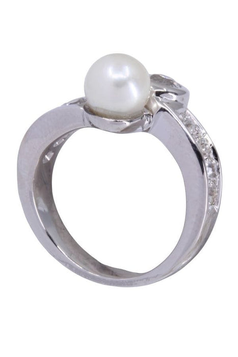 Bague 53 Bague ancienne or blanc perle et diamants 58 Facettes 93441