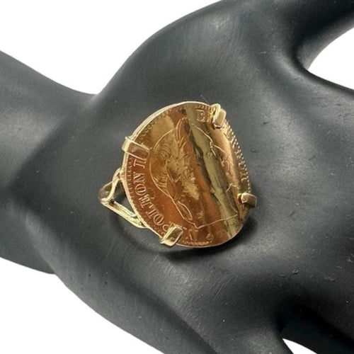 Bague 58 Bague pièce 10 francs Napoléon III 58 Facettes