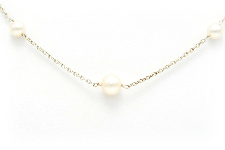 Collier Collier Art Déco en or blanc serti de perles 58 Facettes 22172