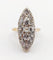 Bague 55.5 Bague marquise antique en or 18k et platine, diamants taille ancienne 1,75 ct 58 Facettes A06464
