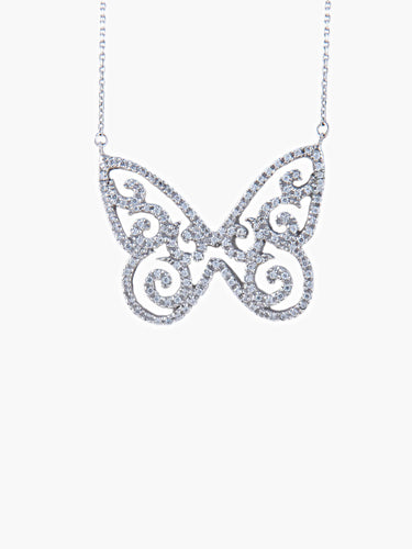 Collier COLLIER PAPILLON OR BLANC 58 Facettes