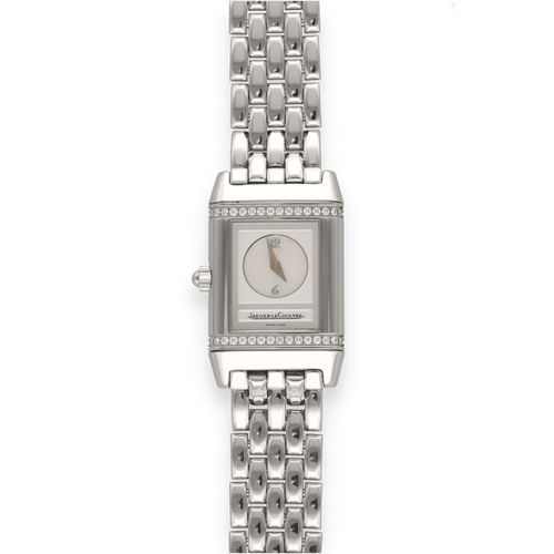 Montre Montre Jaeger LeCoultre "Reverso" Lady Acier Duetto diamants de 2008. Ref : 266.8.44. Boite et Papiers d'origine. 58 Facettes
