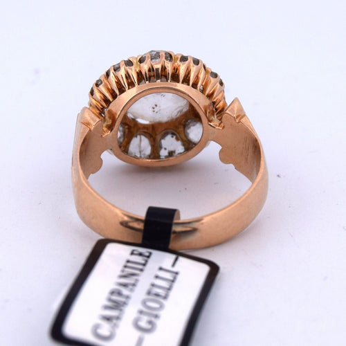 Bague 55 Bague ancienne en or rose avec diamants 58 Facettes