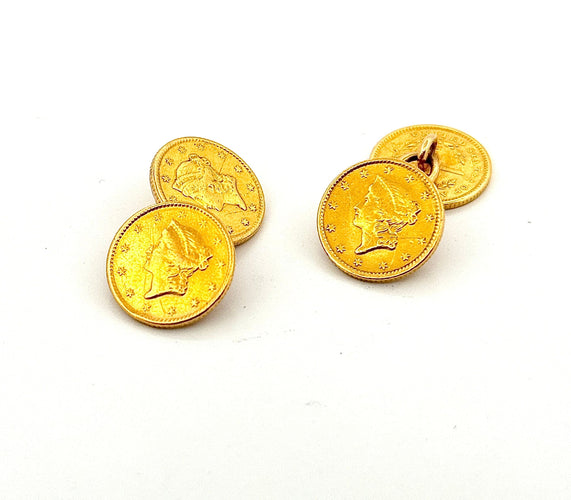 Boutons de manchettes pièces de 1 dollar Américain