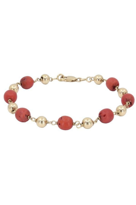 Bracelet BRACELET BOULES CORAIL OR JAUNE 58 Facettes 086761