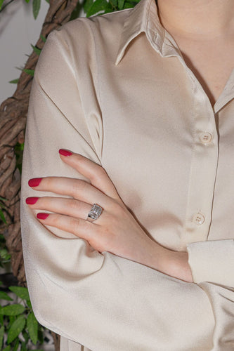 Bague 56 Bague Or blanc Diamant 58 Facettes 3888048CN