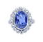 Bague - Saphir Ceylan non chauffé 6,53 cts en platine et diamants