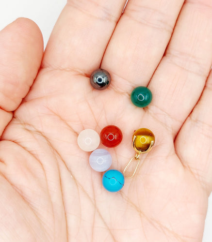 Pendentif Pendentif vintage or jaune 18k billes de pierres interchangeables (quartz et autres) 58 Facettes A06184