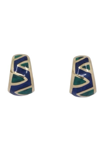 Boucles d'oreilles DEMI-CRÉOLES ÉMAILLÉES 58 Facettes 085751