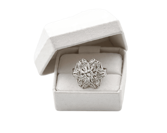 Anello en or blanc 18k et diamants