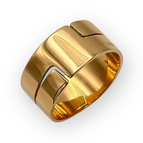 Bague 63 Bague anneau géométrique en or jaune 750 (18k) 58 Facettes 149061657