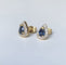 Boucles d'oreilles Paire de puces d'oreilles en or Ggis et jaune 18k saphirs et diamants 58 Facettes