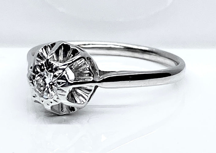 Bague 53 Bague solitaire en or blanc et diamant 58 Facettes AB587