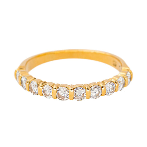 49 Bague Demi-alliance Or jaune Diamant 58 Facettes 4309978CN