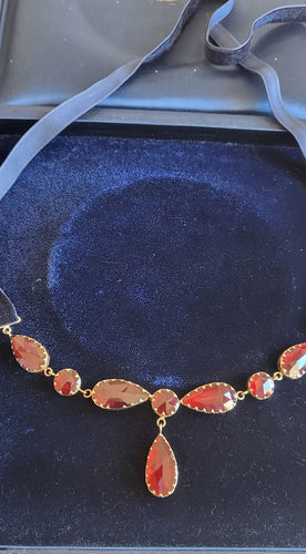 Collier Vintage en or jaune serti de grenats de Perpignan 58 Facettes