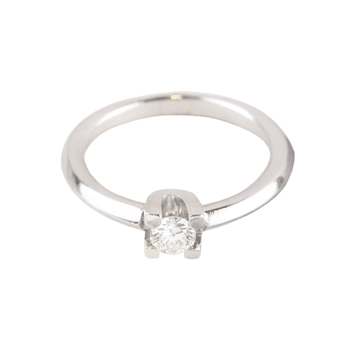 Anillo solitaire en or blanc 18k et diamant 0,25 ct