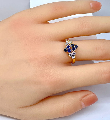 Mauboussin - Bague en or jaune 18 carats et saphirs et diamants