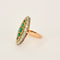 Bague 47.5 Bague Marquise en or, diamants et émeraudes. 58 Facettes P16L18