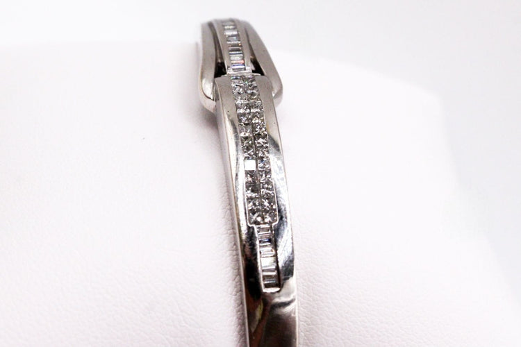 Bracelet Bracelet jonc or blanc diamants 58 Facettes 250141