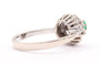 Bague 60 Bague Années 70 en or blanc sertie d'une émeraude et de diamants 58 Facettes B406