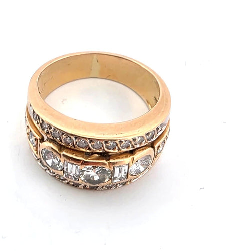 Bague en or jaune 18 carats avec diamants