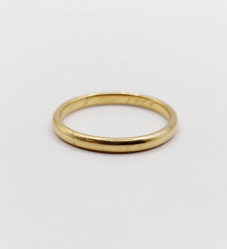 Bague 58.5 Bague jonc Alliance antique or jaune 18k stacker (circa 1929) 58 Facettes A06008