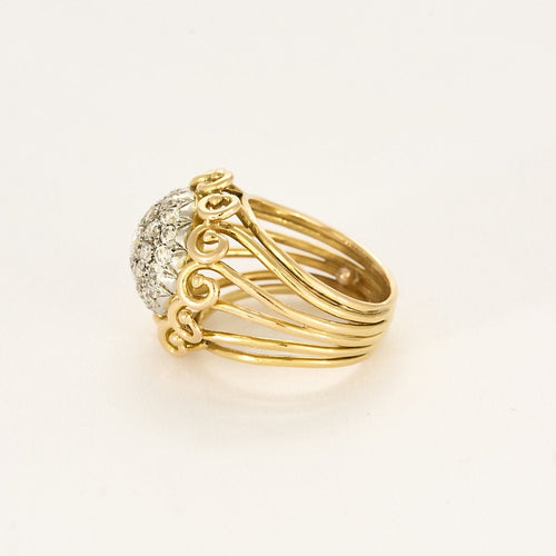 Bague 51 Bague en Or jaune & blanc 18k Diamant 58 Facettes SEN2429X2