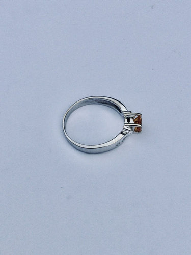 Bague 57 Bague Or Blanc Diamants Citrine 58 Facettes