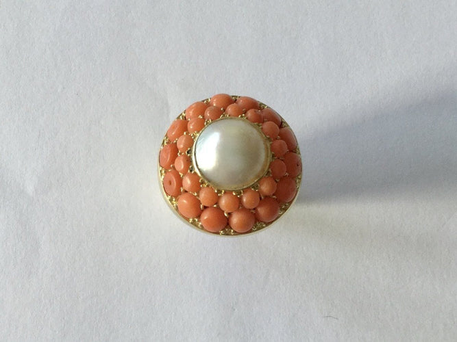 Bague 50.5 Bague Or, perle & corail 58 Facettes 626374