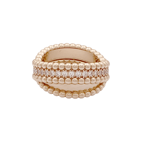 Bague 53 Bague VAN CLEEF ET ARPELS,"Duo Perlée", or rose, diamants. 58 Facettes 34781