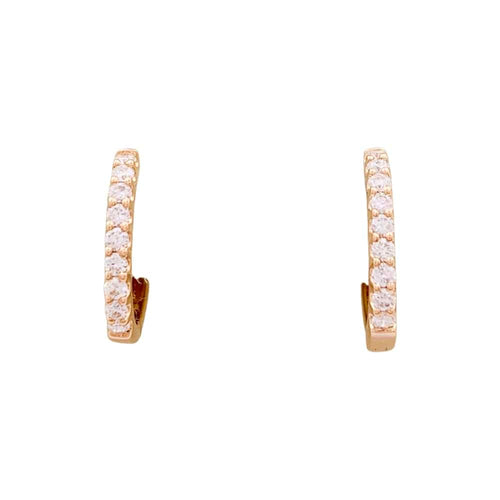 Boucles d'oreilles Paire de petites créoles en or rose, diamants. 58 Facettes 34972