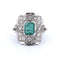 Bague Art Déco or émeraude diamants