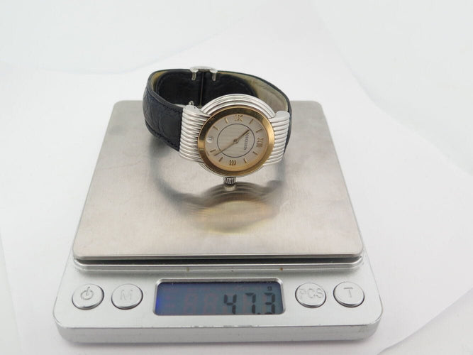 Montre montre BOUCHERON solis or 18k & acier bracelet croco autruche quartz 58 Facettes 270502