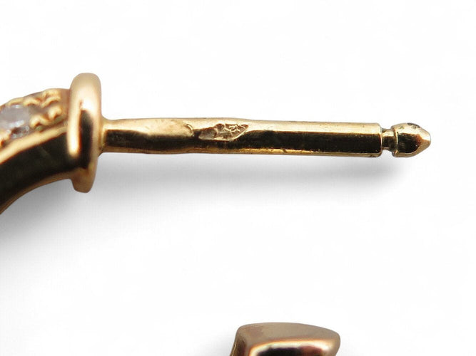 Boucles d'oreilles boucles d'oreilles creoles CARTIER etincelle or jaune 18k pavees s 58 Facettes 270594