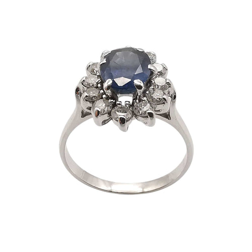 Bague 56 Bague marguerite en or saphir et diamants 58 Facettes