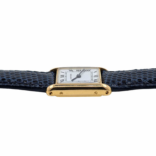Montre Cartier Tank Louis Cartier Small Model 18k Gold Ref 03 58 Facettes
