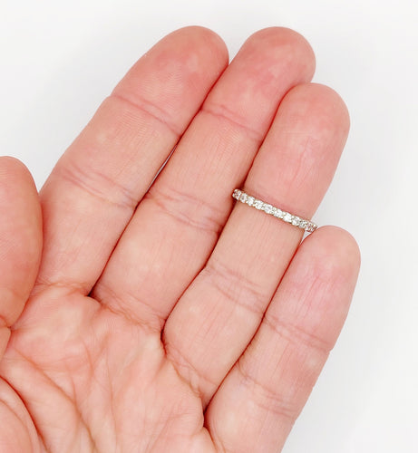 Bague 49.5 Alliance américaine or blanc et diamants 58 Facettes A05317