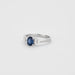 Bague Bague or blanc avec saphir bleu et diamants 58 Facettes