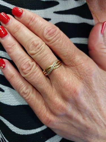 Bague 56 Bague moderne entrelacée diamants 58 Facettes 088421