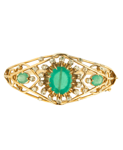 Bracelet Zina Or jaune 18K Émeraude Diamant